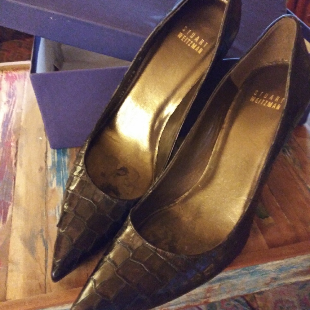 Stuart Weitzman Croc Heels
